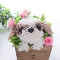 【シーズー】花っぷり フラワーペット/プリザーブドフラワー 犬 プードル 花 カーネーション プレゼント 誕生日