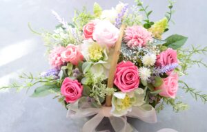 プリザーブドフラワーバスケット