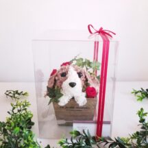 お花のビーグル犬