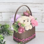 もこペット　白い犬　バスケット