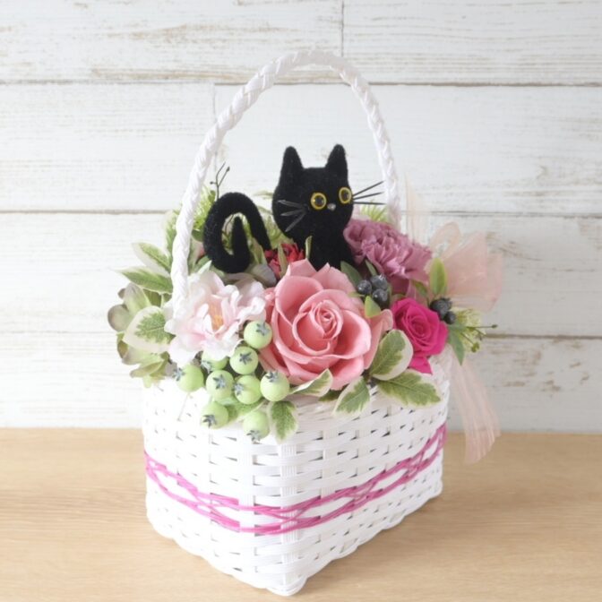 猫バスケット　ピンク