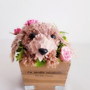 【ダックスフンド】花っぷり フラワーペット／プリザーブドフラワー 犬 花 カーネーション プレゼント 誕生日