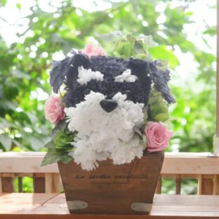 【シュナウザー】花っぷり フラワーペット／プリザーブドフラワー 犬  花 カーネーション プレゼント 誕生日